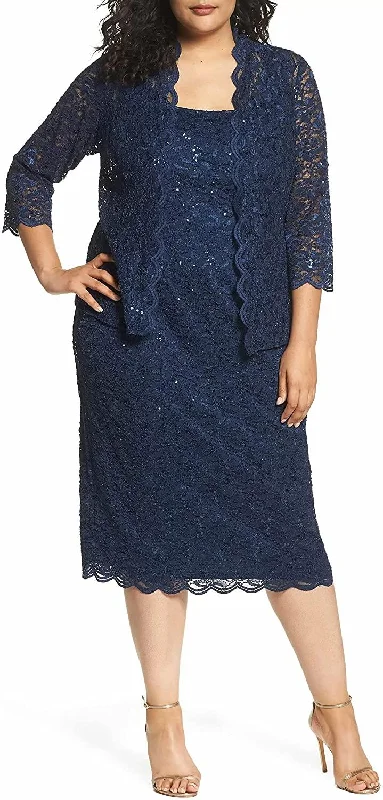 Weekend Deal casual midi dressAlex Evenings AE84122329 Plus Size Short Dress Sale