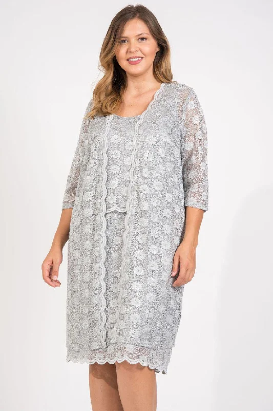 Year-End Clearance ruffle dressR&M Richards 9530 Short Mother Of The Bride Dress Jacket
