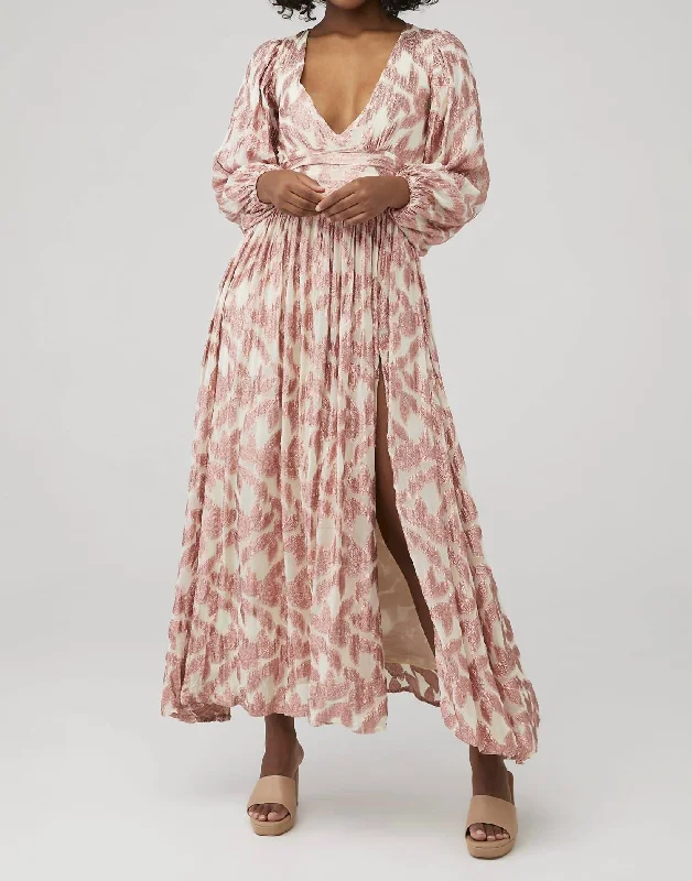 Rising Star Lapis Maxi Dress In Rose