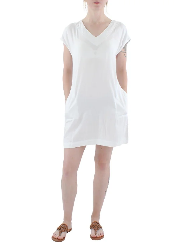 Closeout comfy dressWomens Mini V-Neck T-Shirt Dress