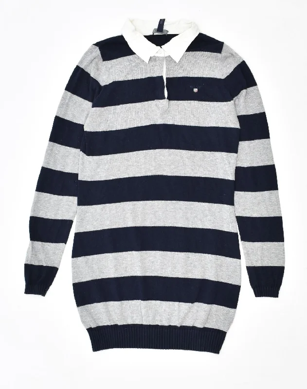 Clearance Event soft pullover hoodieGANT Womens Jumper Dress UK 8 Small Grey Striped Cotton