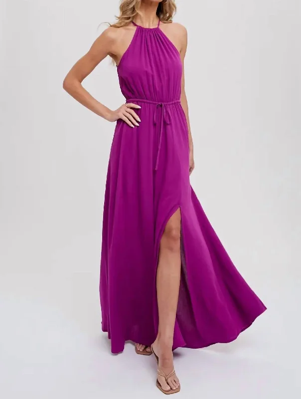 Halter Maxi Dress In Orchid