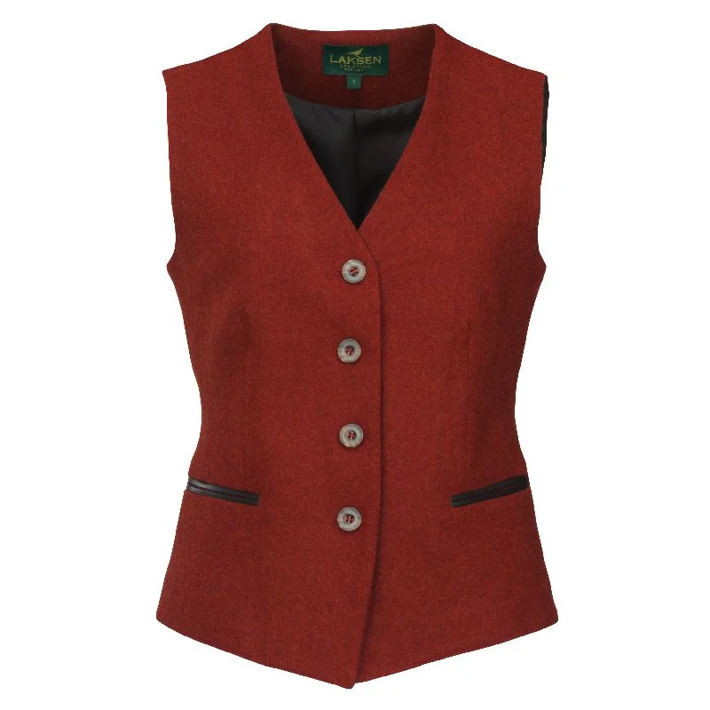 Limited Quantity long-sleeve coatLaksen Normandy Ladies Australian Merino Dress Vest - Rust