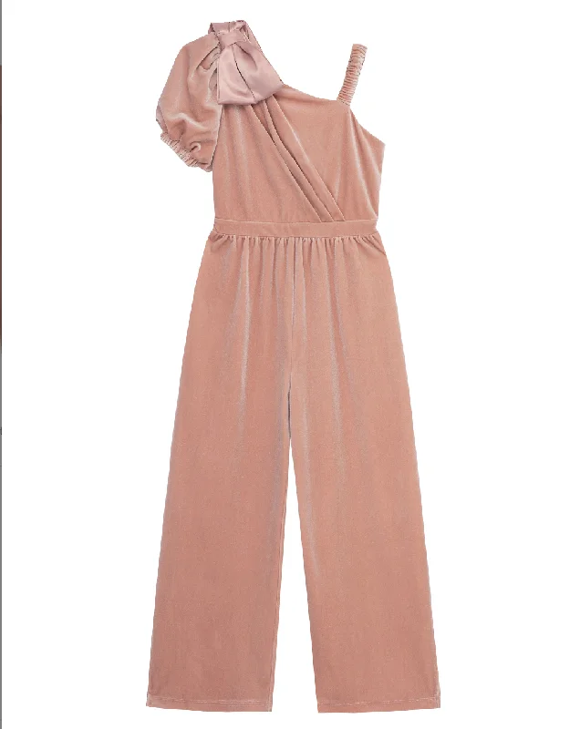 Unmissable Offer fitted cocktail dressPink Velour Jumpsuite
