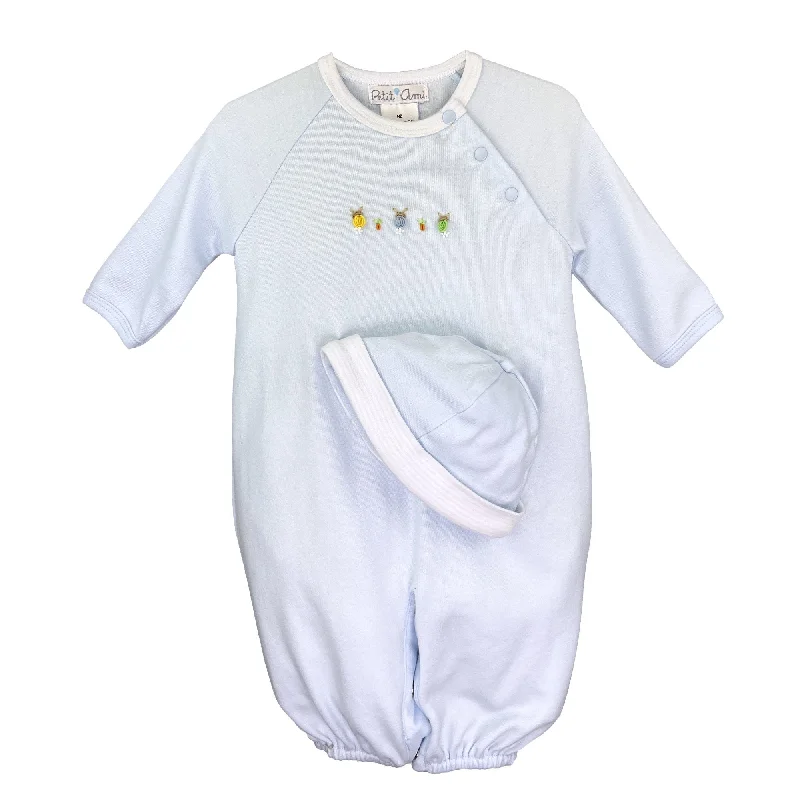 Act Fast stylish dressBlue Bunny Infant Convertible Gown