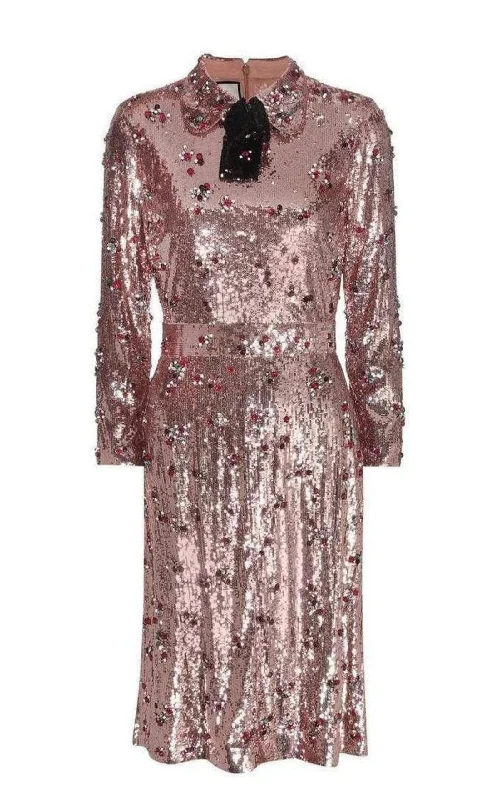 Early Access trendy wrap dressSequins with Crystal Embroidered Dress