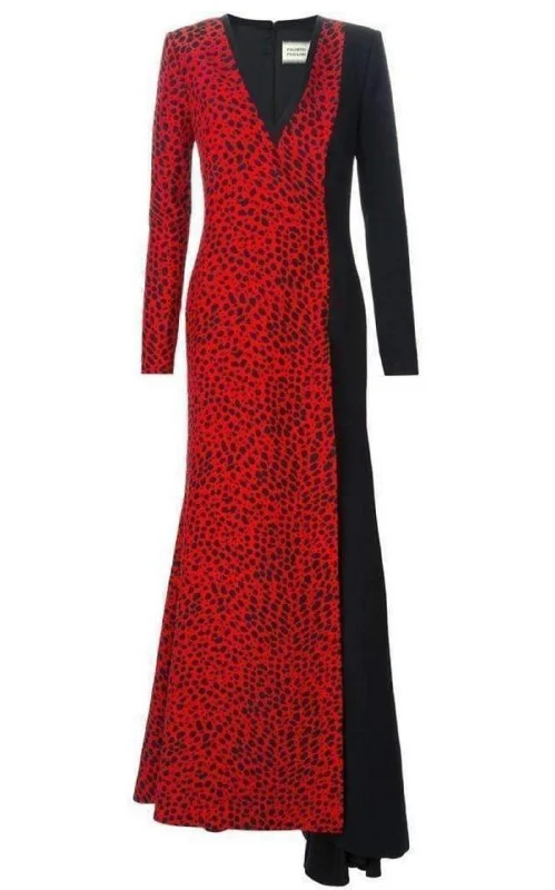Don't Wait layered dressRed Leopard Print Stretch Silk Gown