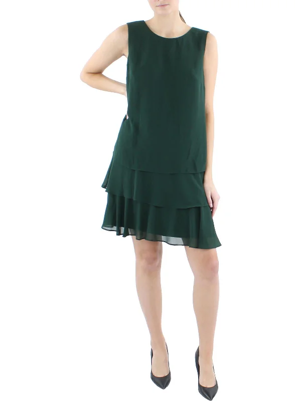 Womens Tiered Mini Shift Dress