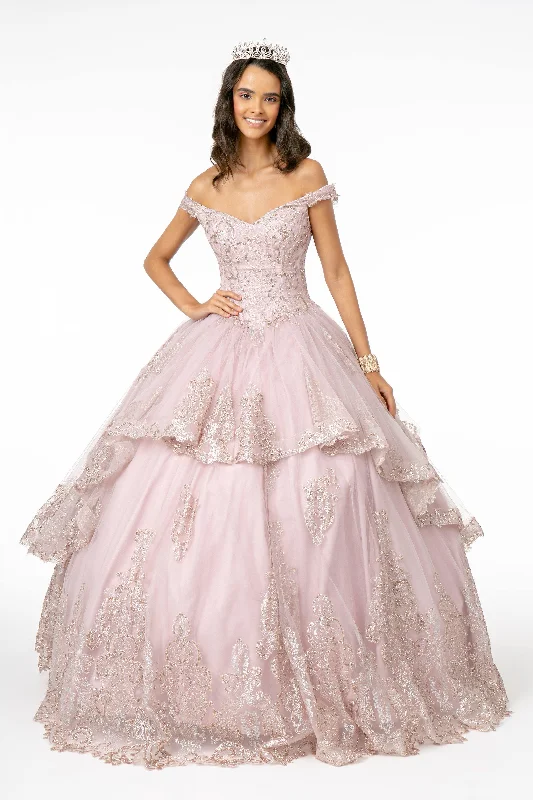 Final Clearance chic wrap dressGlitter Layered Mesh Quinceanera Dress