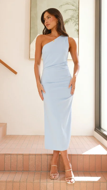 New Deals Alaina Midi Dress - Baby Blue