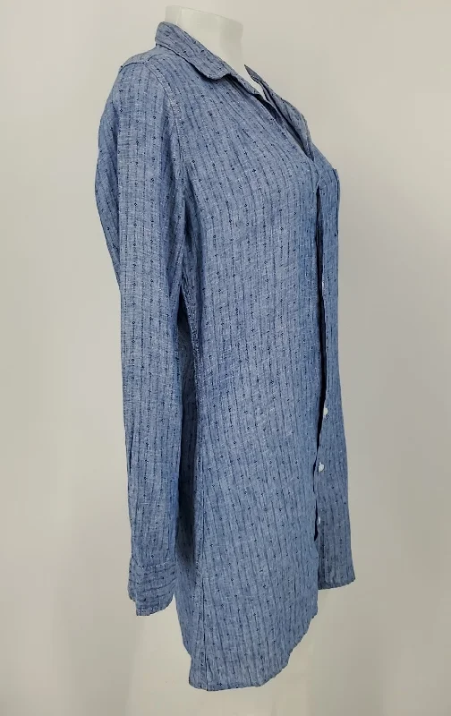 FRANK & EILEEN Blue Made in Italy Button Up Longsleeve Size SMALL (S) Dress