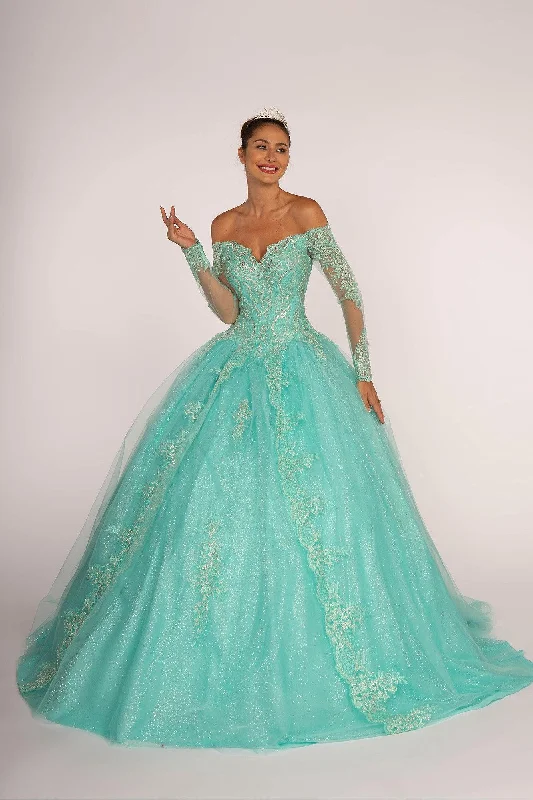 Midnight Madness form-fitting dressLong Sleeve Quinceanera Sweet 16 Ball Gown