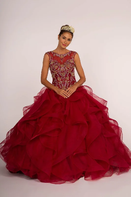 Final Sale printed dressSweet 16 Ball Gown Long Quinceanera