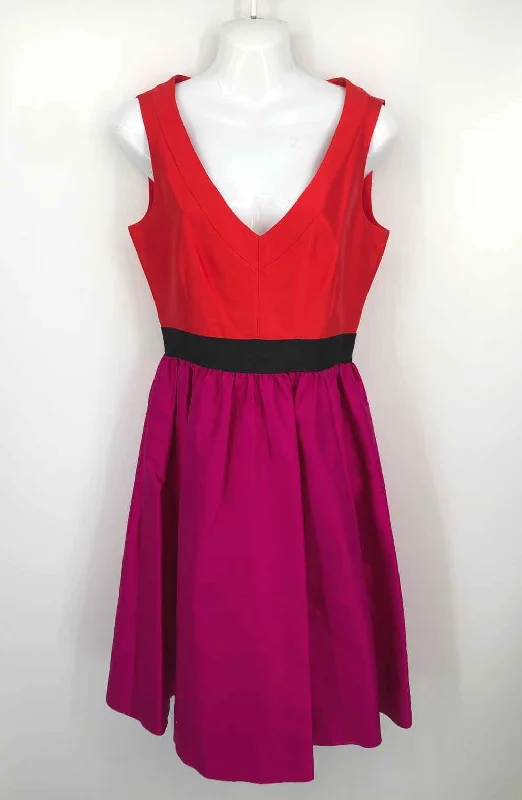 KATE SPADE Red Purple Silk Blend Size 4  (S) Dress