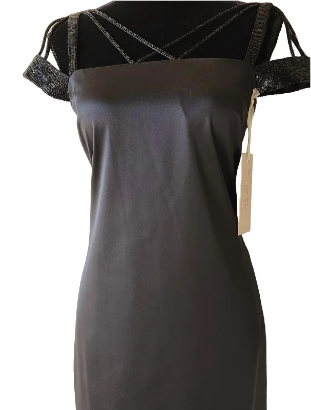 Anniversary Sale lace-up dressShort Sleeve Dress In Black