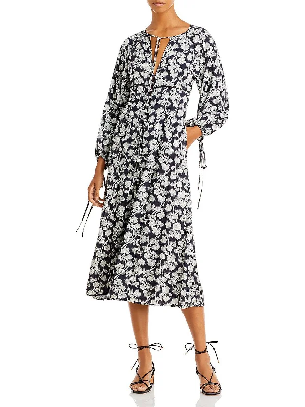 Massive Deals luxury dressAlicia Womens Tencel Floral Print Shift Dress
