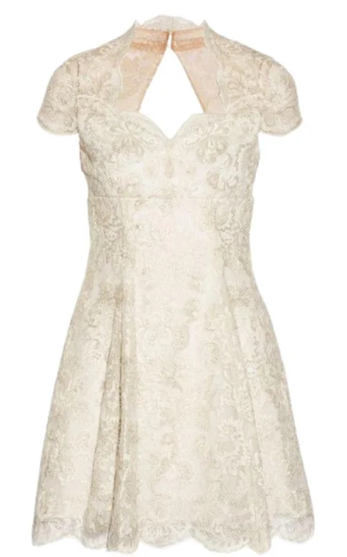 Daily Specials flowy dressMetallic Lace Cap Sleeve Dress