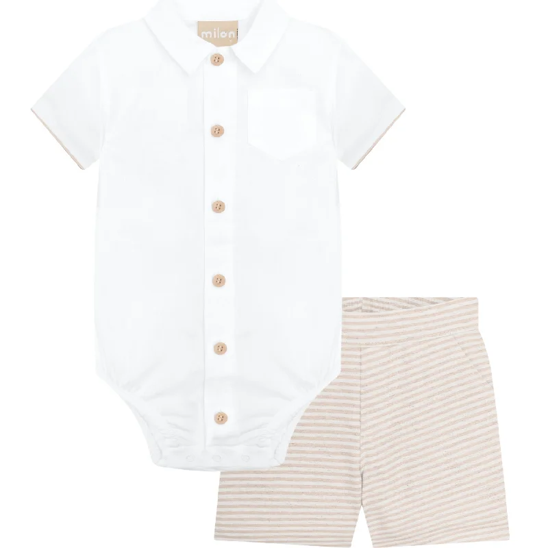 Low Prices ashionable dressWhite Infant Boy Short Set