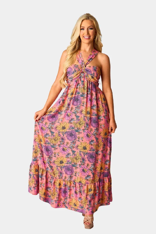 Sale Event casual midi dressCharlotte Halter Maxi Dress - Nectar