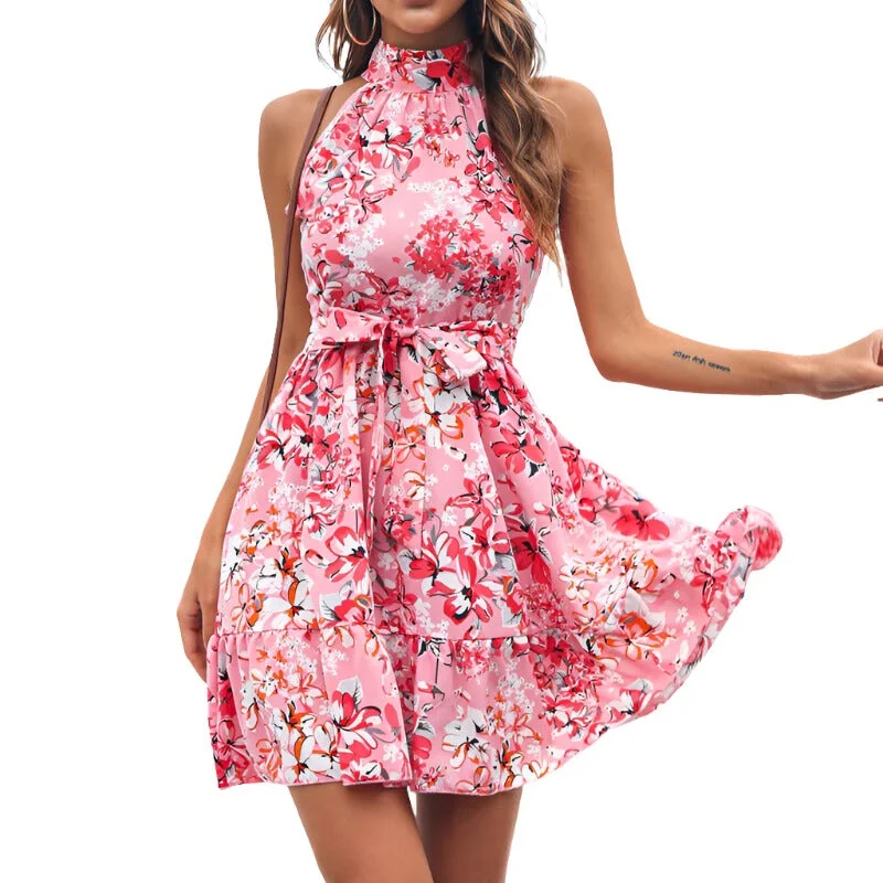 New Lace-Up Ruffled Dresses for Women