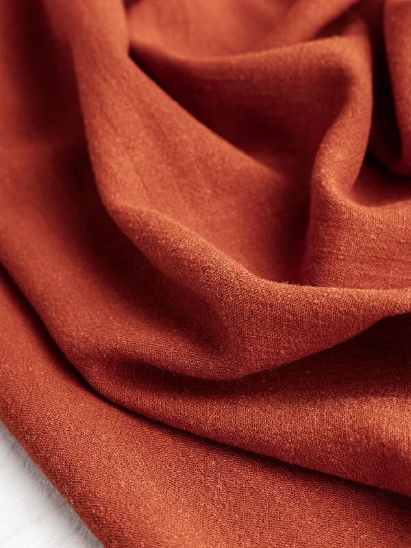 Textured Viscose Linen - Rust