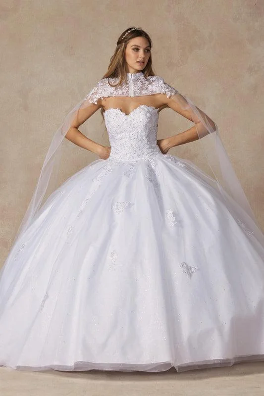 Markdown Madness casual midi dressLong Ball Gown Strapless Quinceanera Cape Dress