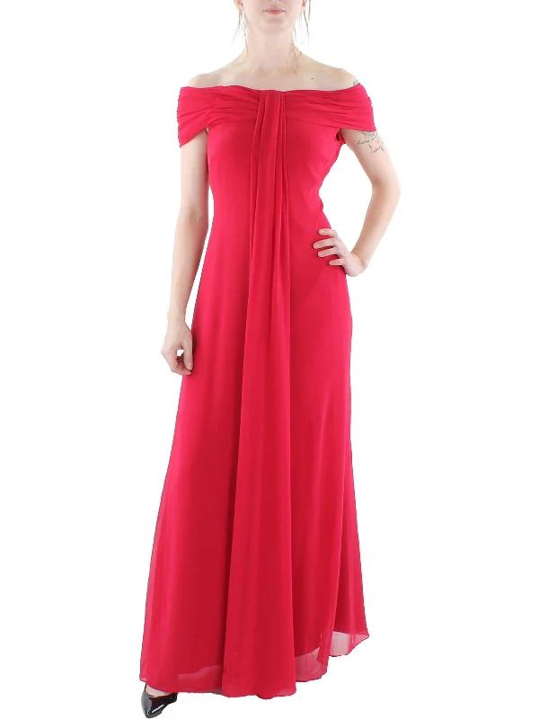 Super Sale form-fitting dressWomens Ruched Maxi Evening Dress