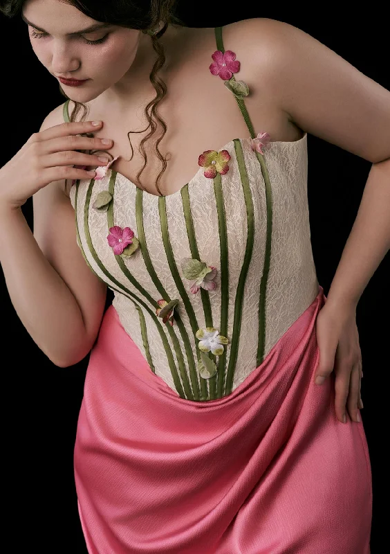 Stock Clearance Curve & Plus Flower Vine Phantom Corset Dress