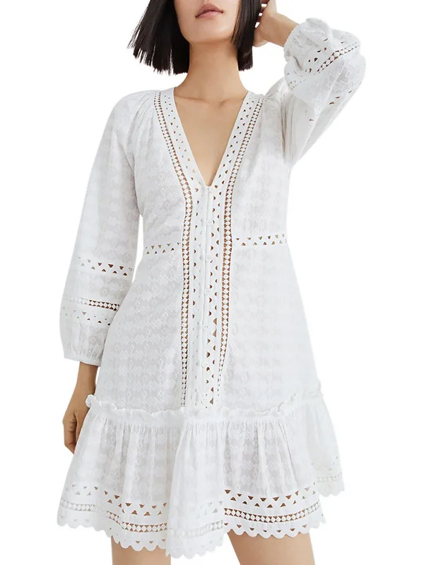 Limited Quantity t-shirt dressDaeja Womens Embroidered Plunge Shift Dress