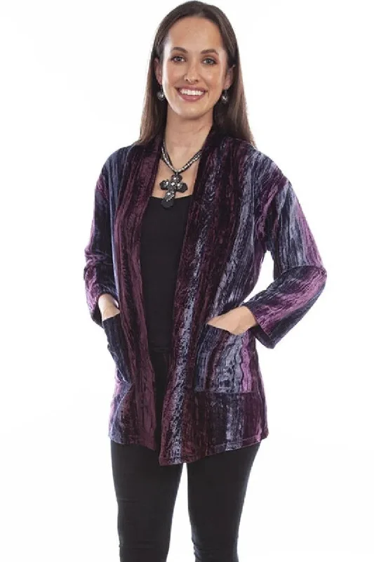 Clearance Items long coatHoney Creek Velvet (Plum) - Women's Cardigan