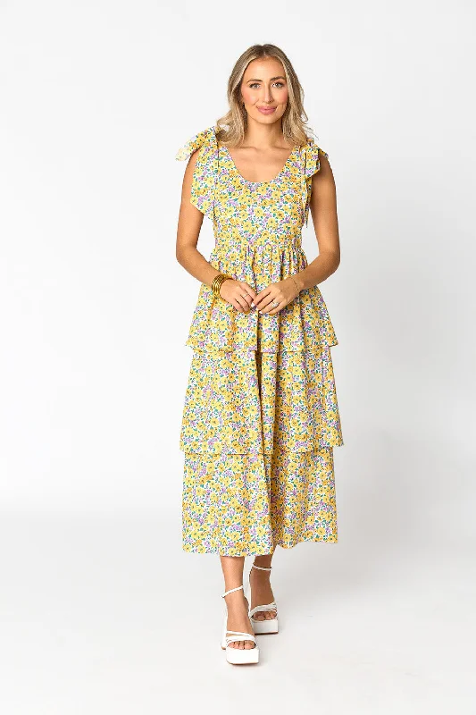 New Deals spaghetti strap dressDrew Tiered Midi Dress - Sunny Hunny