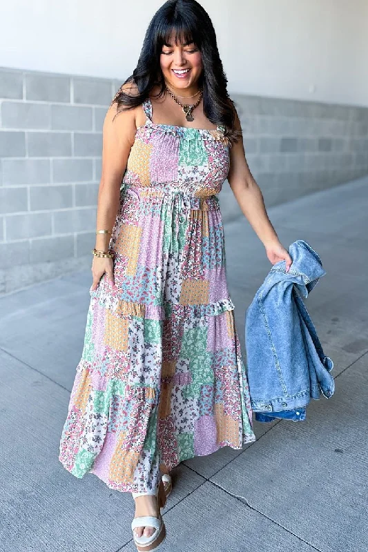Instant Savings Fern Patchwork Maxi Dress