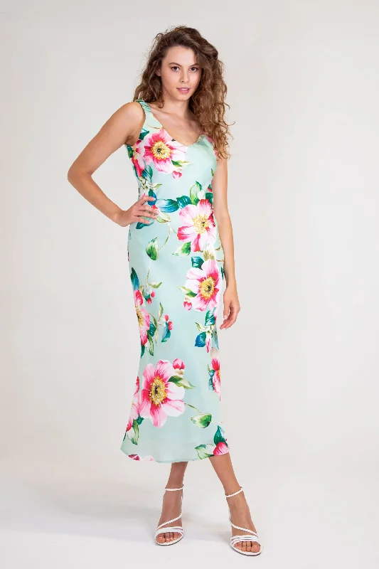 Limited Time sleeveless dressFLORAL MIDI DRESS