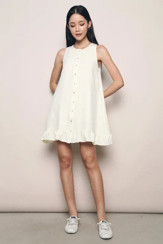 Quick Sale Golia Peplum Dress Cream
