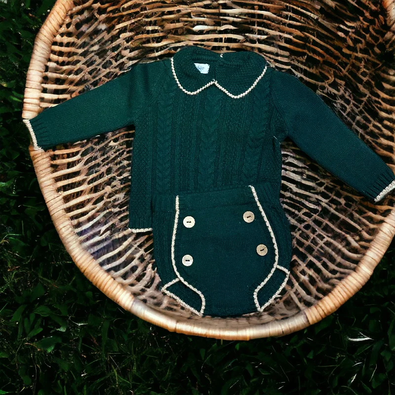 TIME-Limited Offer pleated dressBoys Green Two Piece Set
