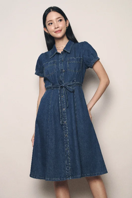 Extra Discounts Rianne Denim Midi Dress Mid Wash