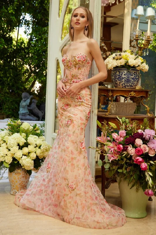 Exclusive Offers cocktail party dressLong Fitted Floral Applique Formal Sequin Prom Dress