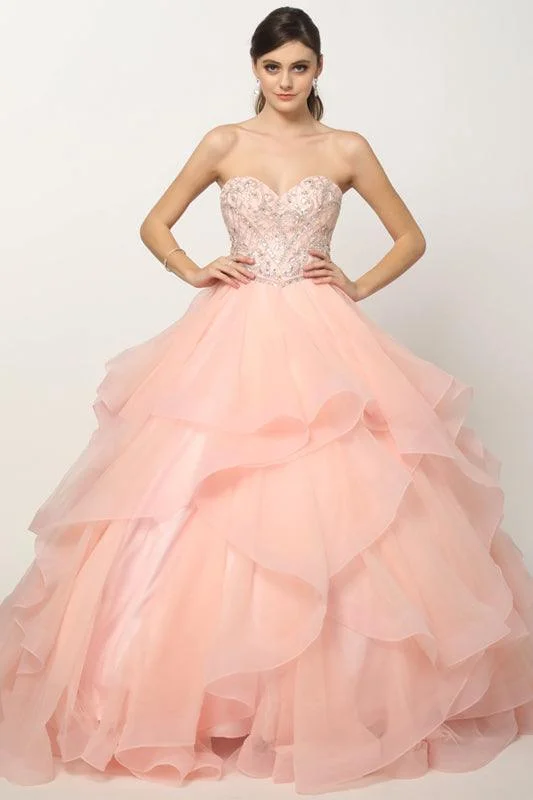 Quick Sale formal dressSweet 16 Long Ball Gown Beaded Quinceanera Dress