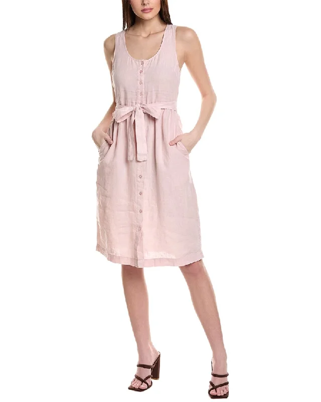 Michael Stars Lulu Button-Down Linen Midi Dress