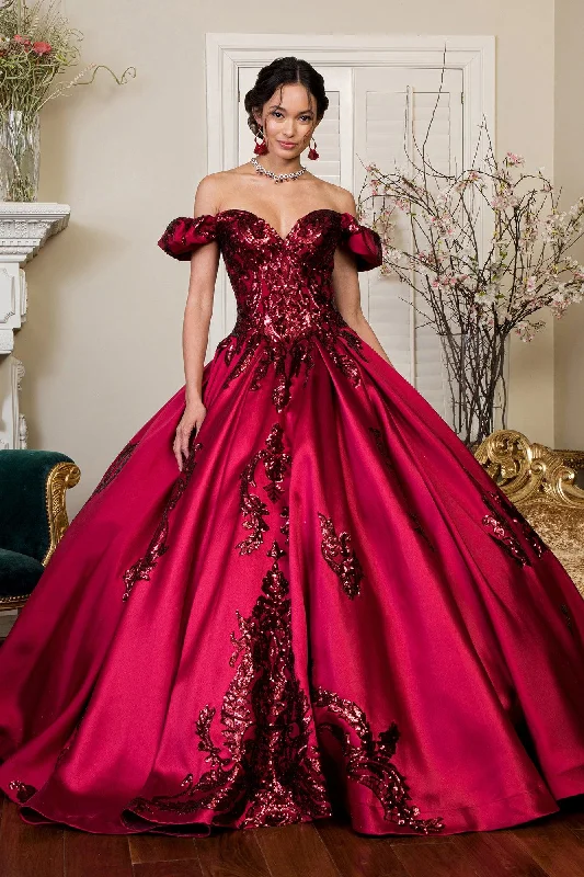 Buy Now layered dressOff Shoulder Ball Gown Long Quinceanera Dress