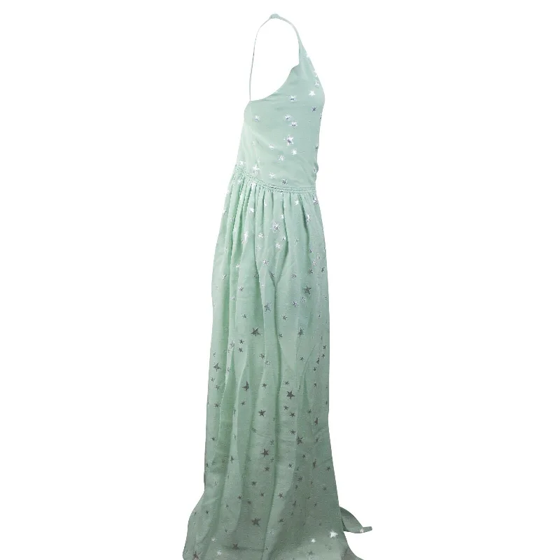 Green Stars Fil Coupe Halter Dress