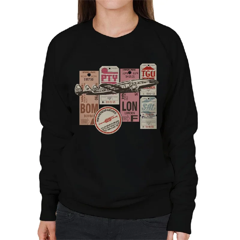 Super Sale performance hoodie for gymPan Am Baggage Tags Montage Women's Sweatshirt