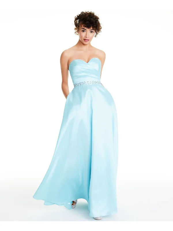 Price Slash B DARLIN Womens Sweetheart Neckline Full-Length Formal Fit + Flare Dress