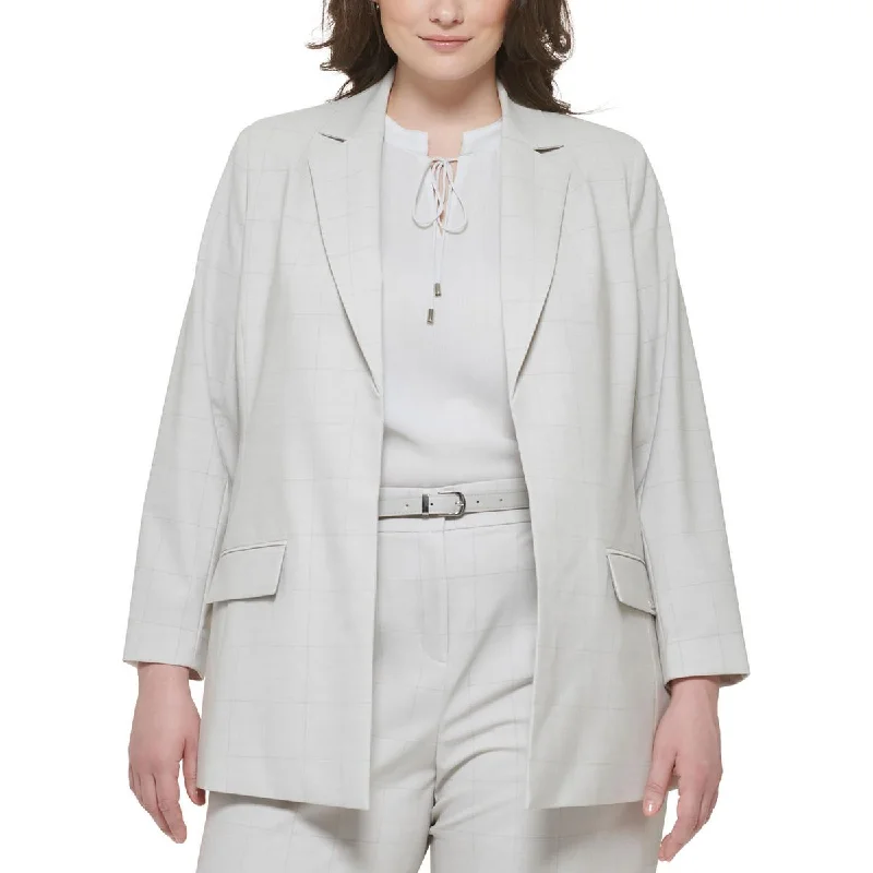 Flash Deals zip-up jacketPlus    Womens Suit Separate Office Wear Open-Front Blazer