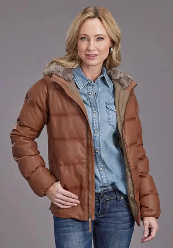 Daily Specials casual utility jacketStetson Quilted Smooth Puffy (Brown) - Women's Quilted Leather Jacket