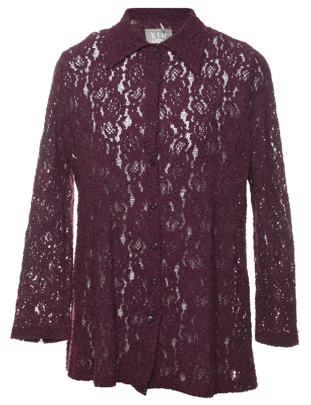Don't Miss stylish peacoatFloral Lace Shirt - M