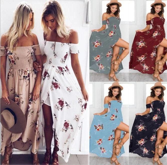 Women Off shoulder beach summer dresses