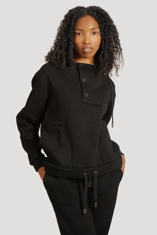 Classic Cotton Button-Up Hoodie Set