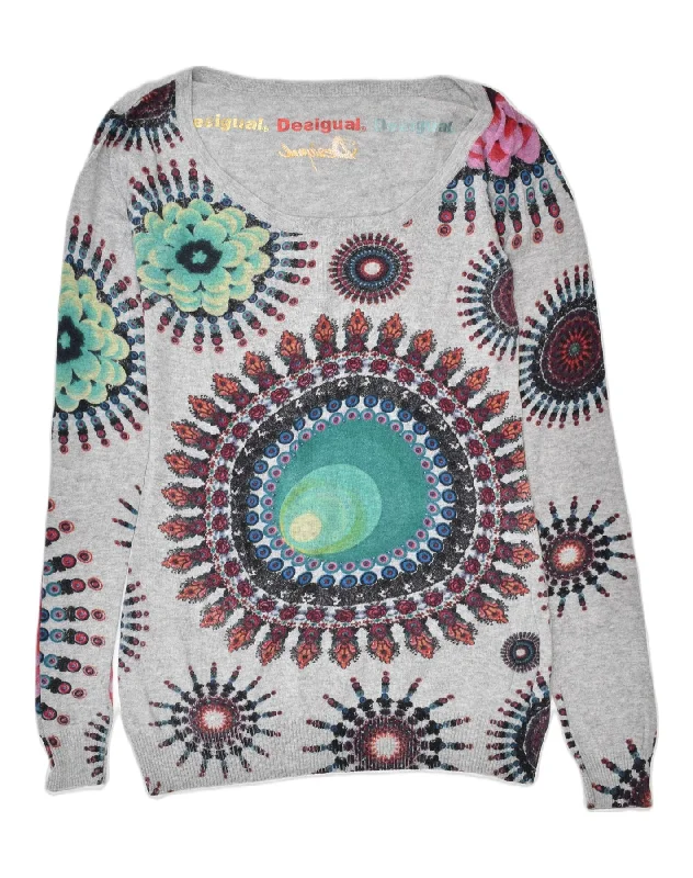Weekend Deal fashion hoodieDESIGUAL Womens Graphic Boat Neck Jumper Sweater UK 10 Small Grey Ikat Weekend Deal fashion hoodieDESIGUAL Womens Graphic Boat Neck Jumper Sweater UK 10 Small Grey Ikat