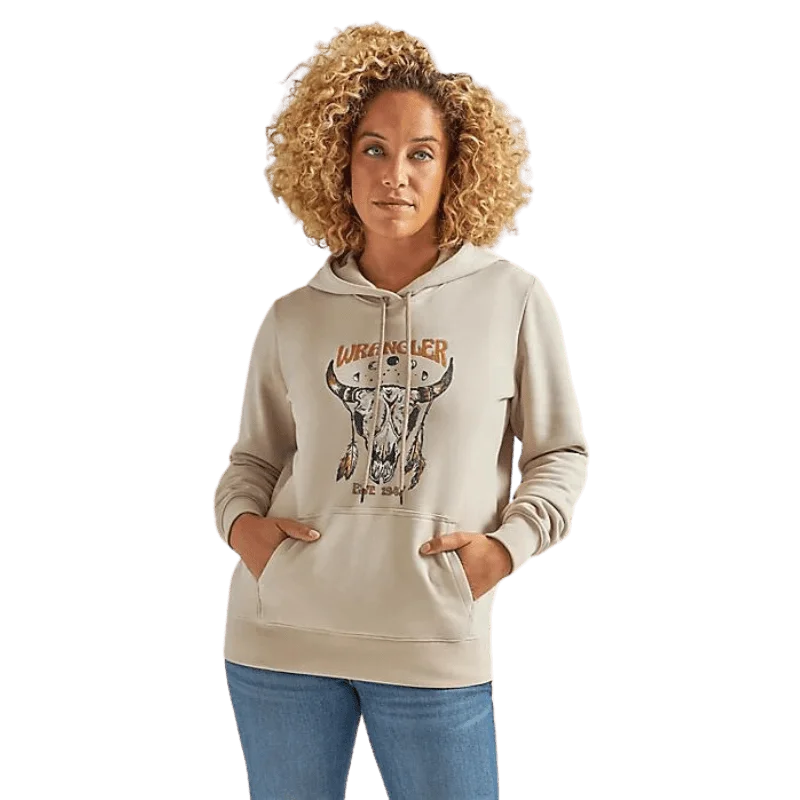 Savings Spectacular long-sleeve coatWrangler Women's Boho Steer Head Sandy Hoodie 112339539